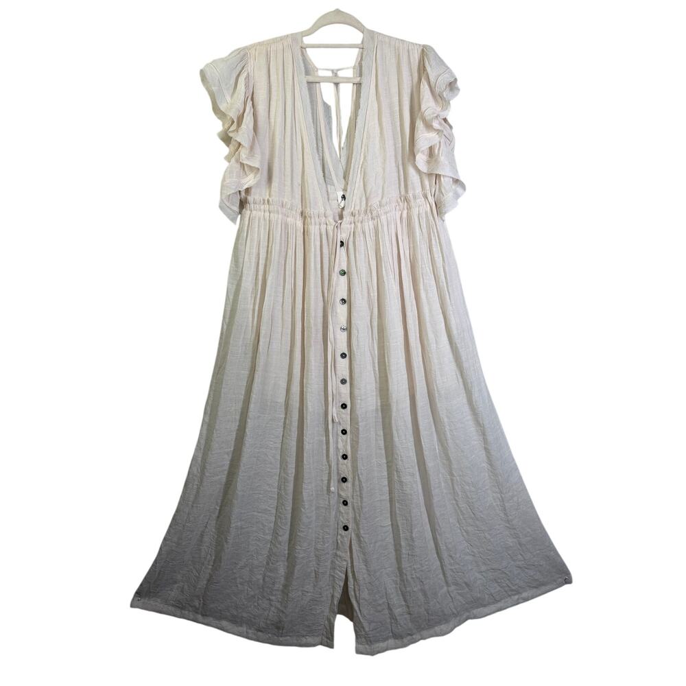 FLAWLESS Dress Medium Bubbly in Bora Bora Maxi Flowy Ruffle Boho Coastal Cowgirl